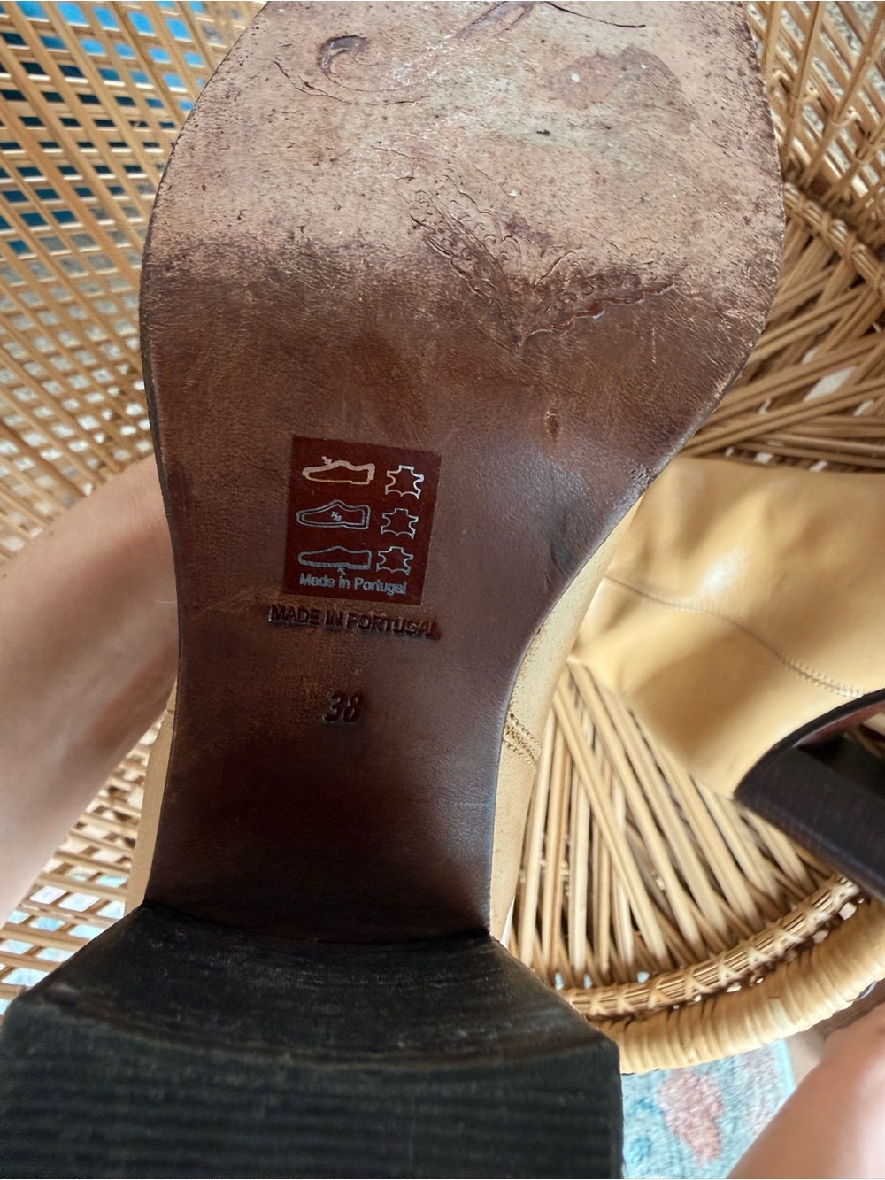 Free People Tall Leather Heeled Boots in Tan - Picture 7 of 7